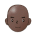 👨🏿‍🦲 man: dark skin tone, bald display on Samsung